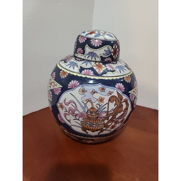 Chinese Asian Porcelain Ginger Jar 8.5x7 Beautiful - Picture 4 of 8